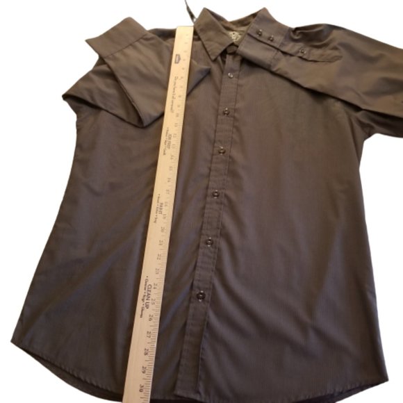 Roar Enough Excuses Tone on Tone Graphic Long Sleeve Button Up Black XL - Picture 11 of 15